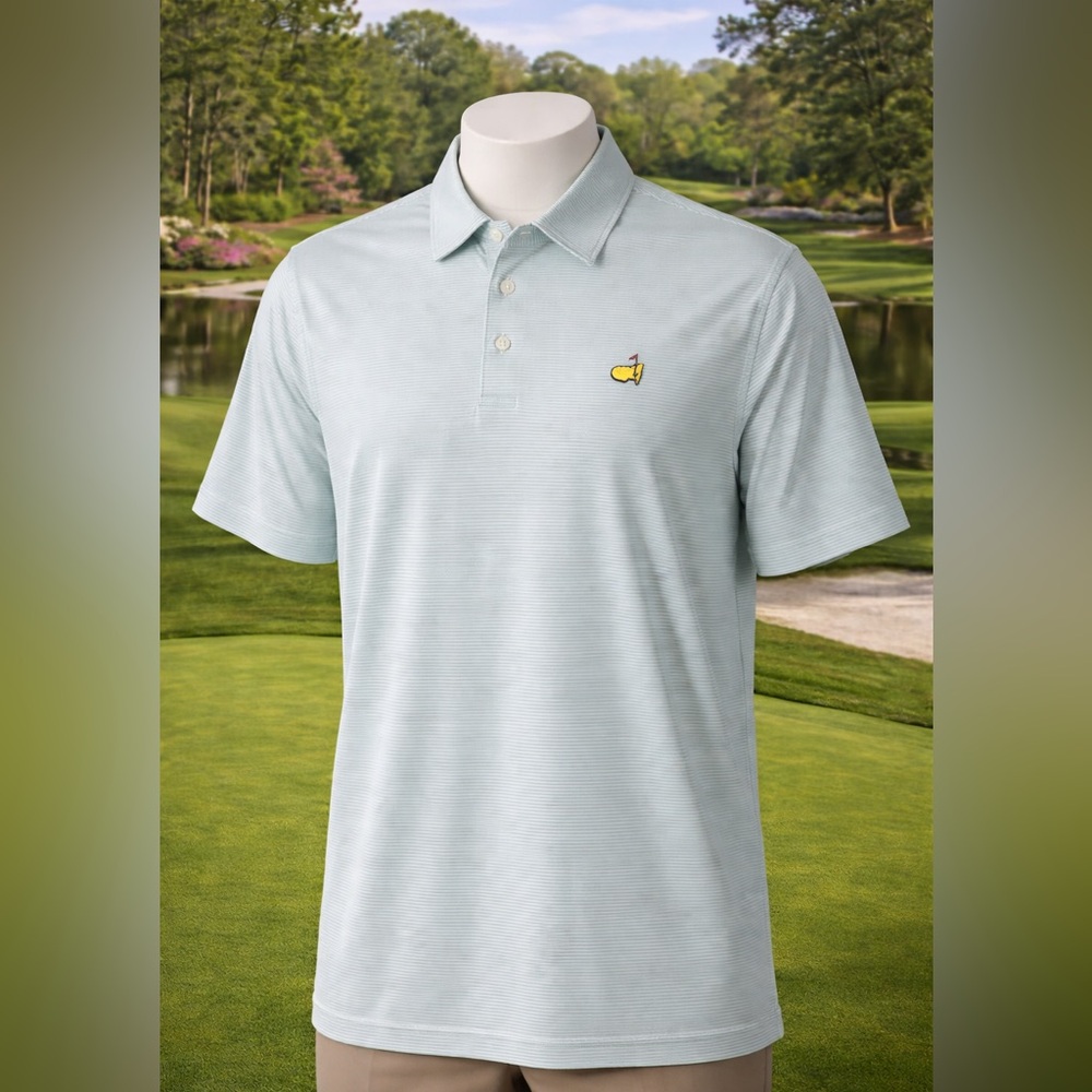 Masters Classics Green White Stripe Polo Men’s Large Pima Cotton Modal Spandex